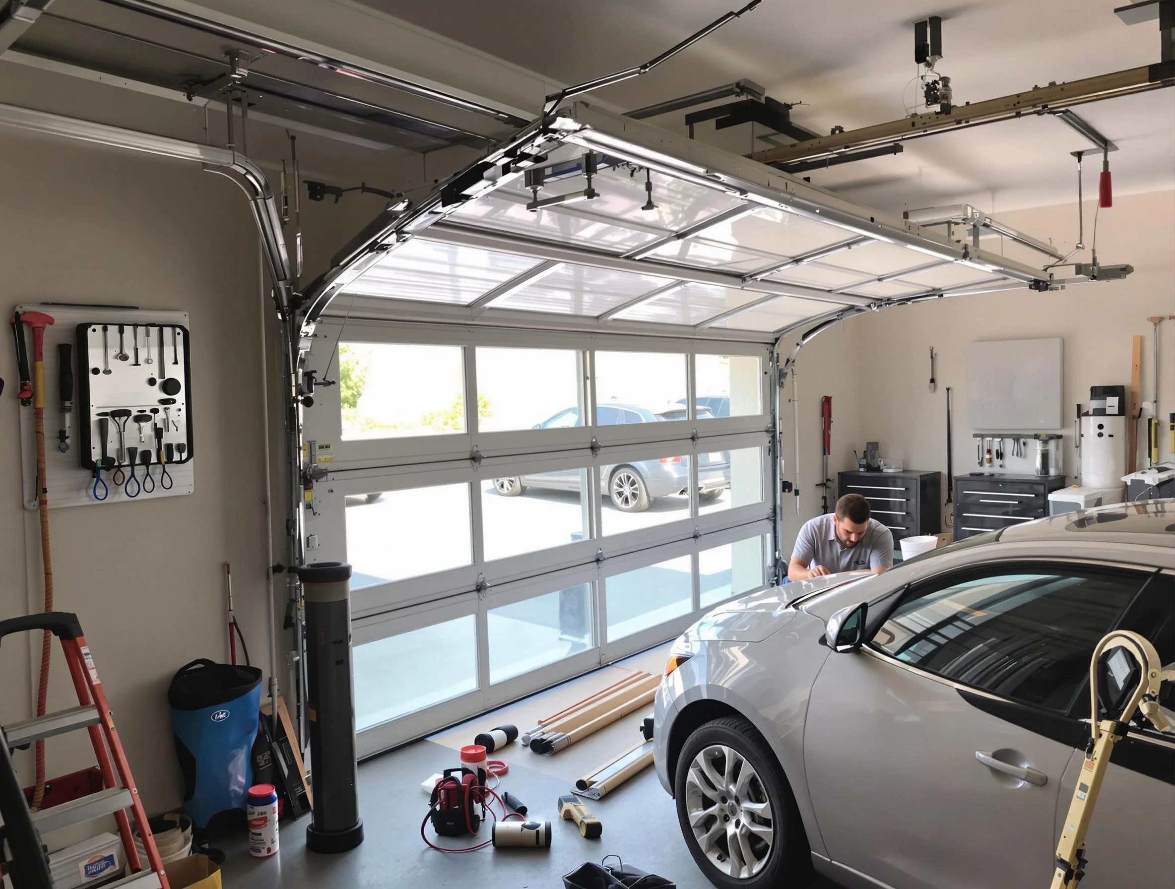 Garage door noise reduction service by Burlington Garage Door Repair in Burlington